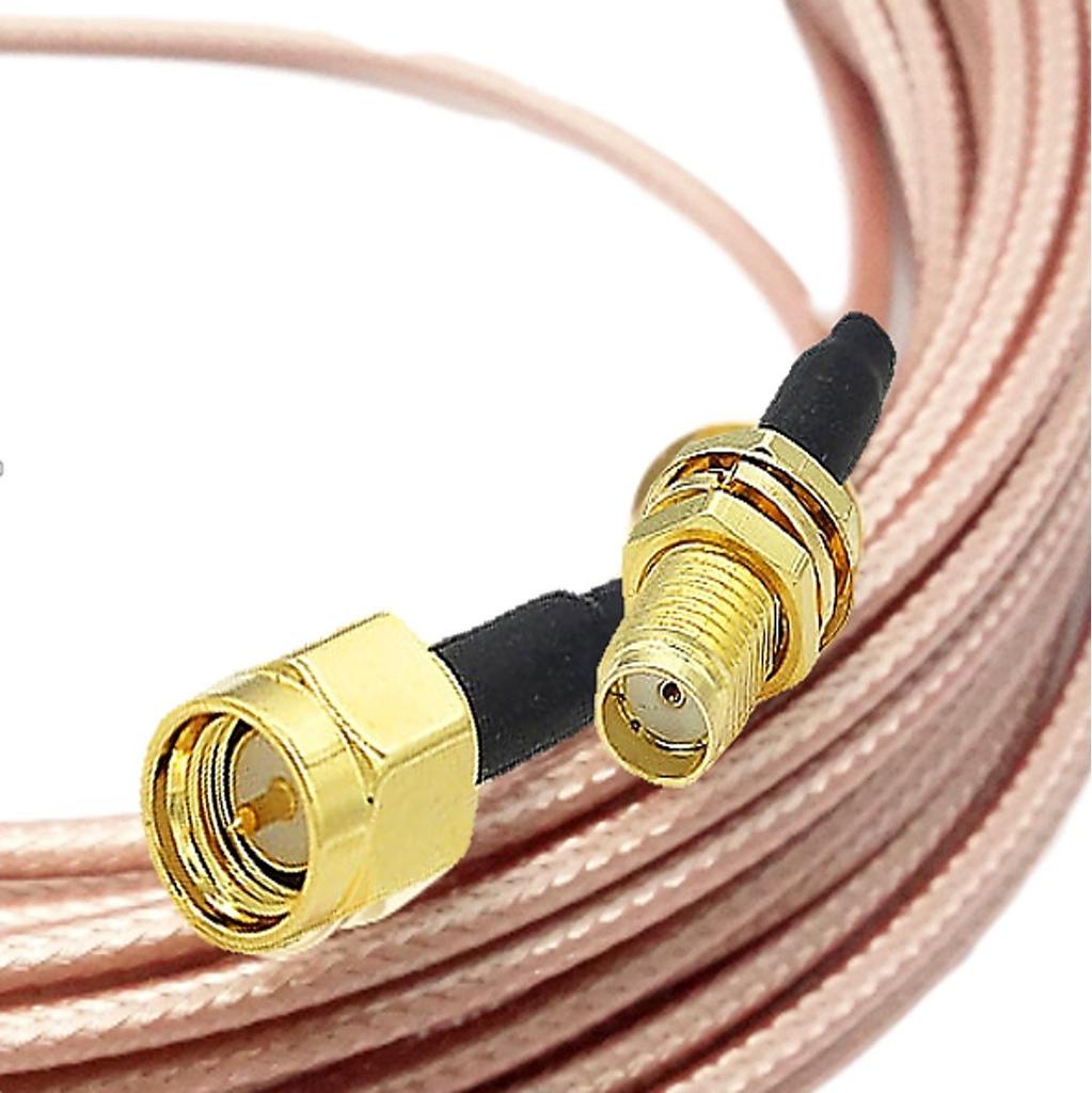 (ST TS) SMA Coaxial Extension Cable, RG316 Male To Female with RP-SMA Connectors, Heavy-Duty, Low-Loss Teflon, 5m, 10m (15m)