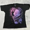 T-shirt Chucky Childs Play Uomo XL Nero Viola Universal Studios Grafica Horror T-Shirt Unisex