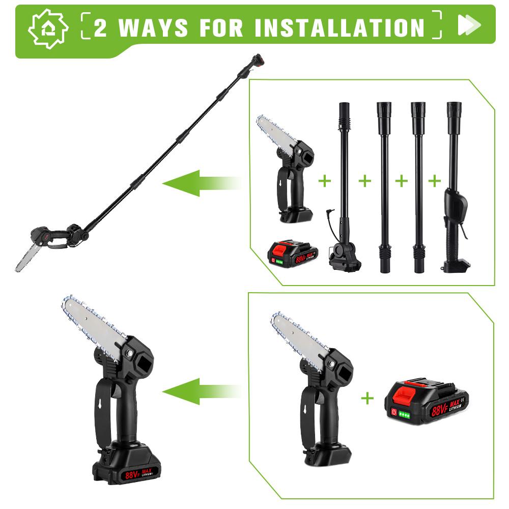 3500W 2.25m Cordless Electric High Branch Saw Telescoping Chainsaw Pruner Home Garden Pruning Tool For Makita 18V Battery