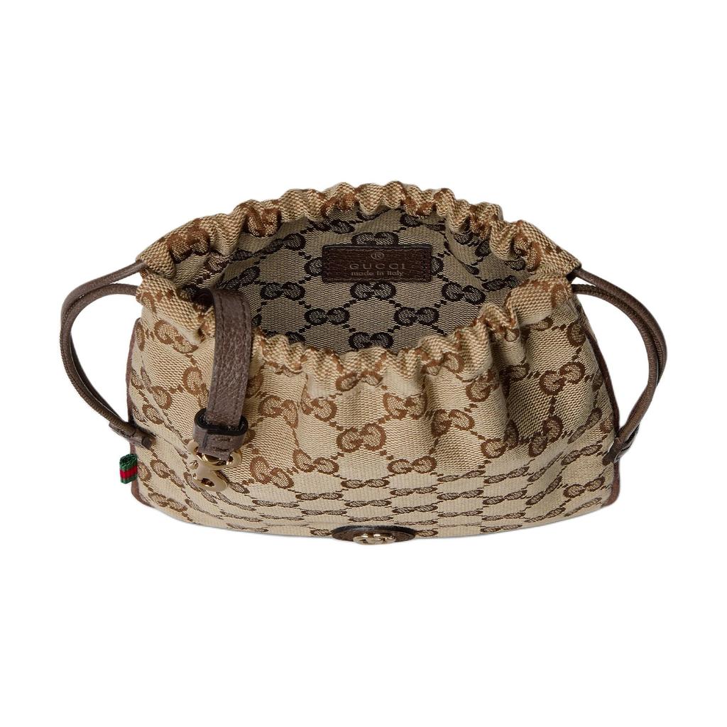 Gucci Minuet Logo Print Canvas Clutch Bag Unisex Clutch Bag Brown 837666-FAEUY-9795