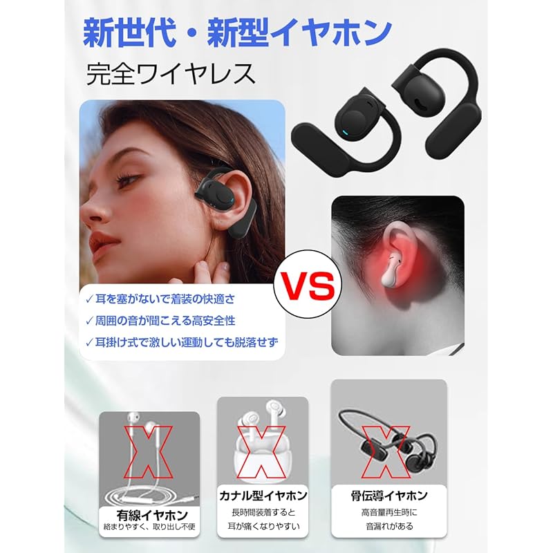 [Industry's first model OWS air conduction earphones Wireless earphones that don't block your ears Bluetooth5.3 ear hook type earphones wireless open