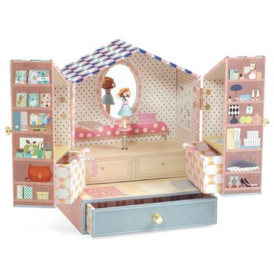 DJECO Chino Shop Music Box Jewelry Box Kit Dollhouse Pretend Play Montessori Ages