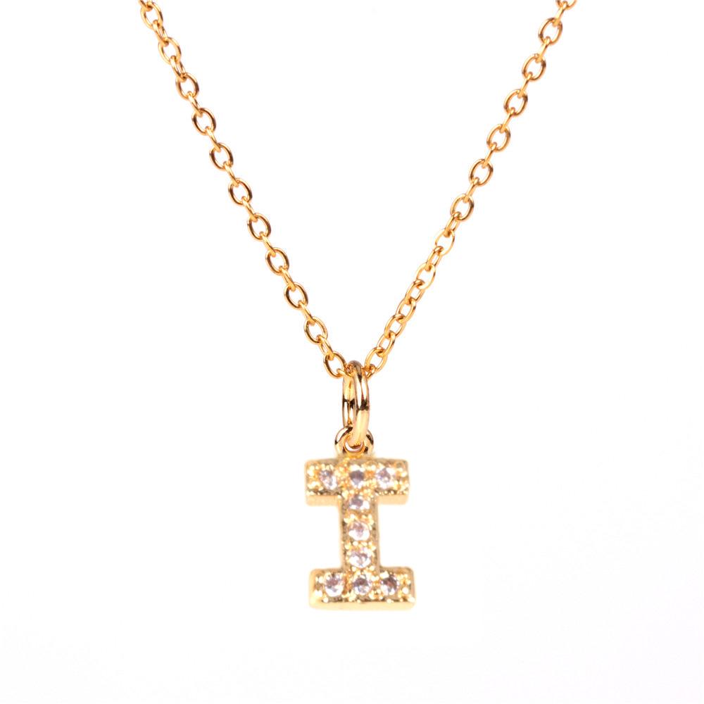 New Diamond Clavicle Necklace with 26 Alphabet Pendants - Stylish European and American Jewelry