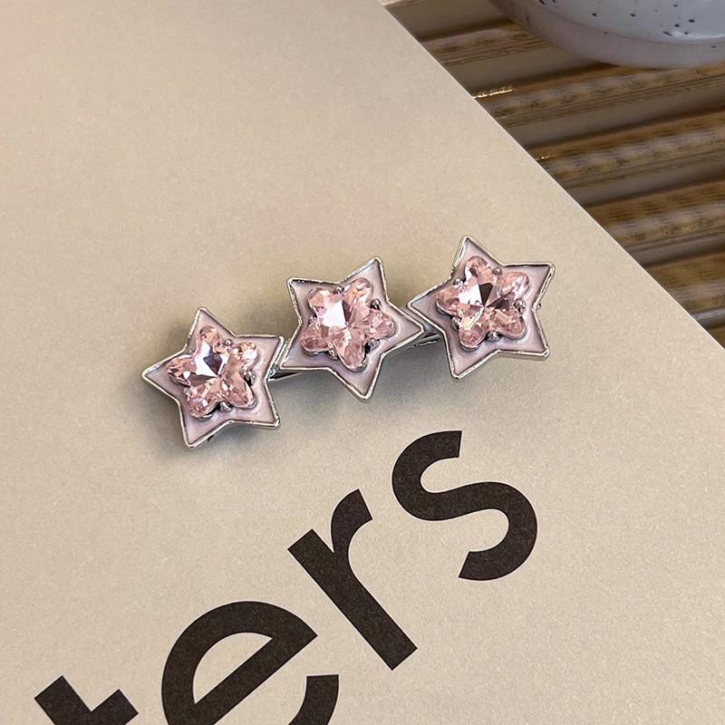 Pink Sweet Water Diamond Hair Clip Women's High End Temperament Duck Billed Clip Hair Accessories
