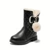 Mädchen Schneestiefel Winter Warme Wolle Gemütliche Rutschfeste Stiefel Plüsch Bequeme Outdoor Wanderschuhe Gefütterte Wanderschuhe Winter
