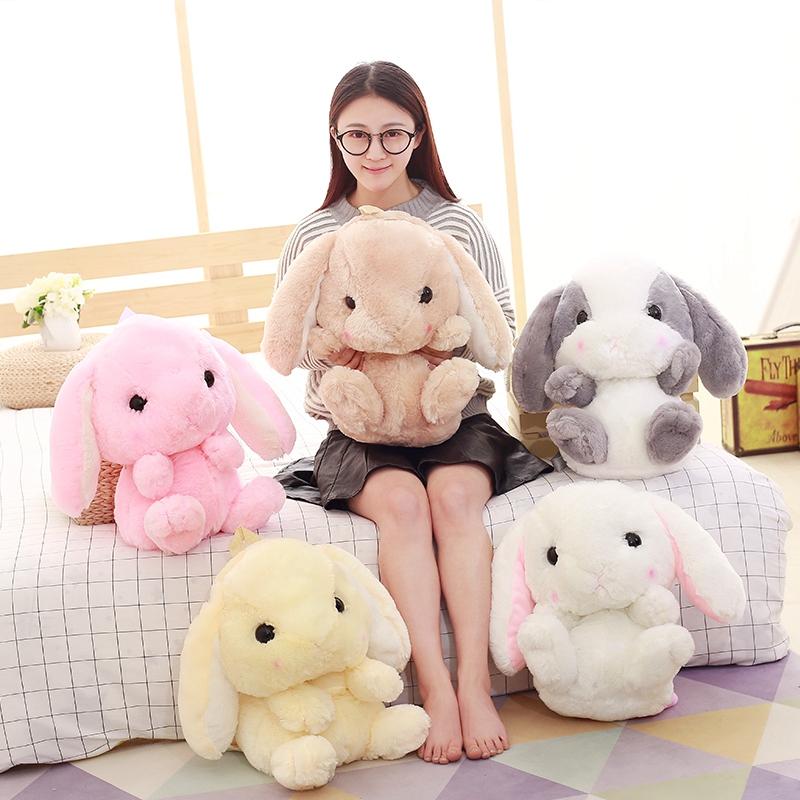 Kawaii 50cm Super Soft Long Hair Rabbit Plush Backpack High Quality Simulation Bunny Schoolbag Doll Christmas Gift For Girls