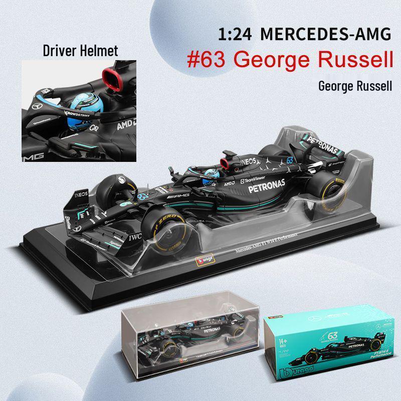 

2023 Бураго 1:24 Модель из сплава Mercedes W14 F1 Хэмильтон