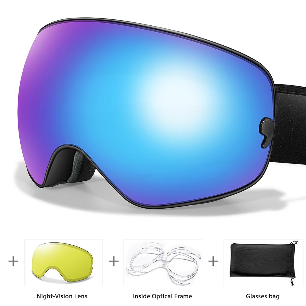 Men Women Anti-Fog UV400 SKI Goggles Snowboard Outdoor SportS Teen Snowmobile Glasses Winter Cycling Eye Windproof Christmas