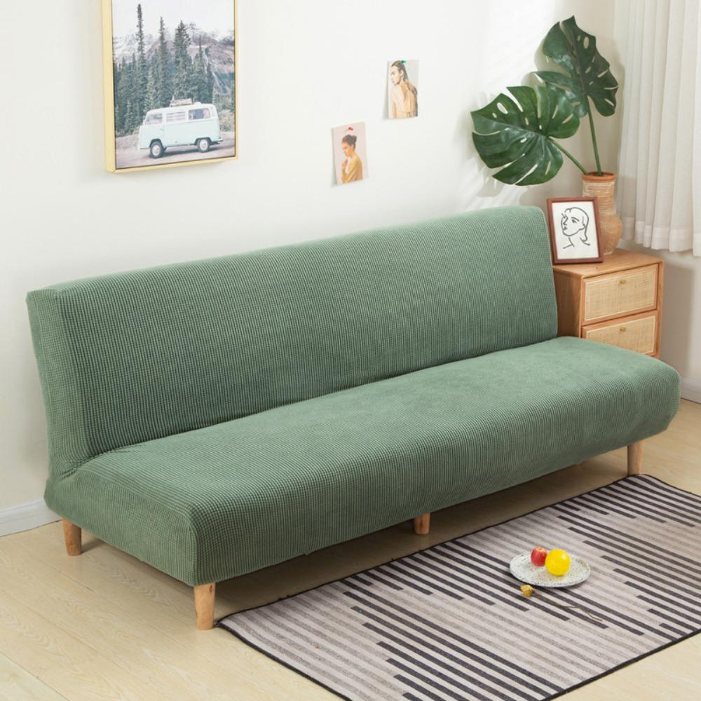 Japanese Style Stretchable Waffle Sofa Cover Solid Color Universal Corn Fleece Couch Slipcover Full Protection