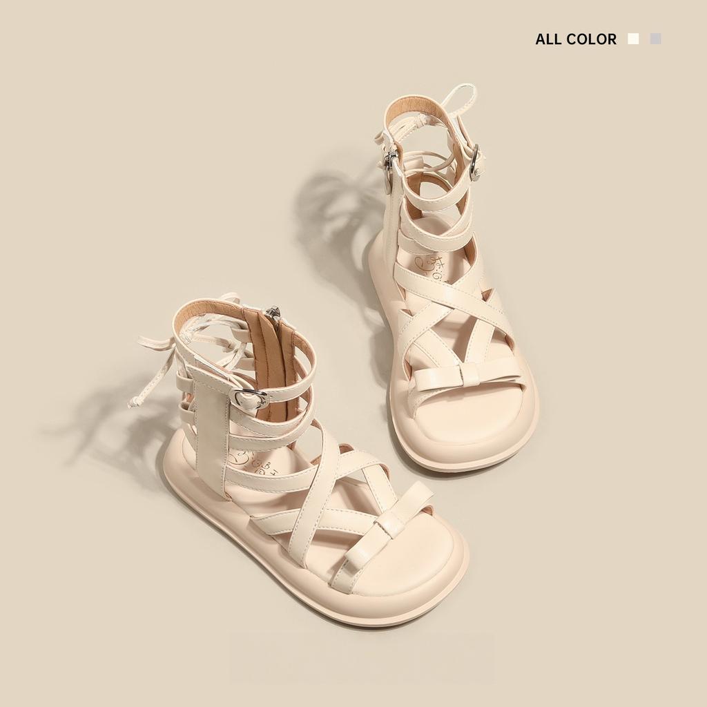 Roman sandals girls summer 2025 new children's shoes girls princess summer explosion big children high top silver