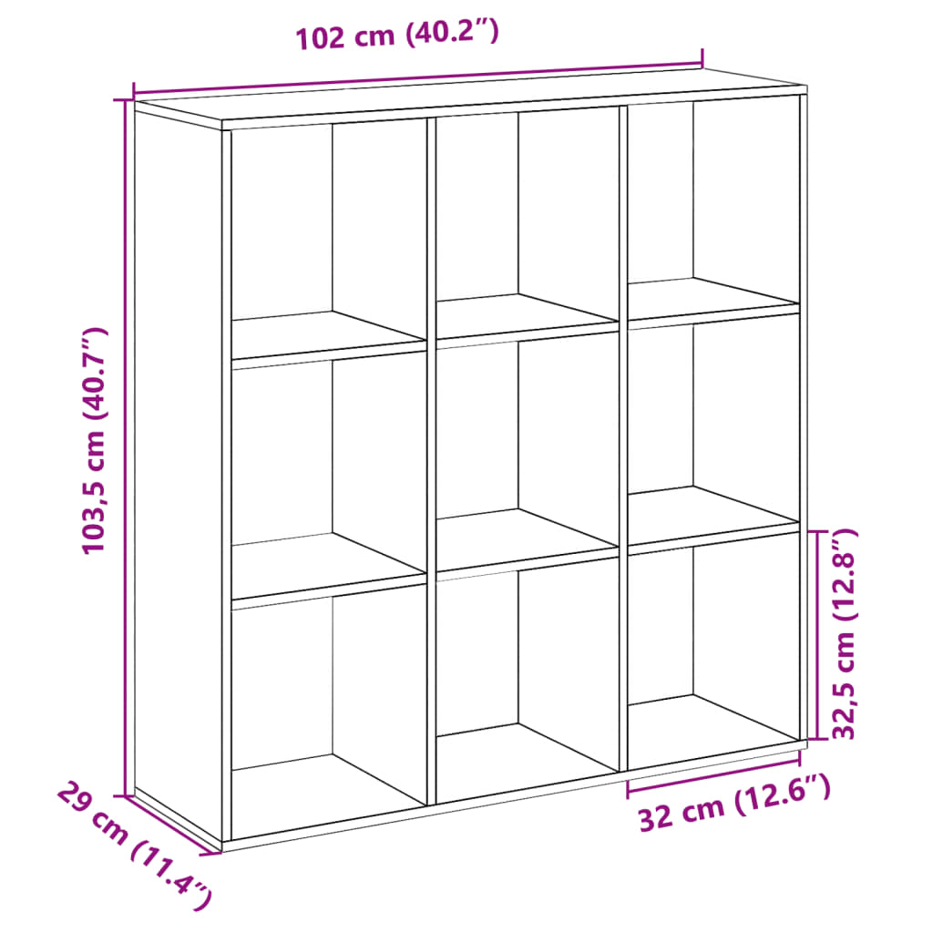 Room Divider Bookshelf Smoked Oak 102x29x103.5 cm