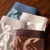 Men Boxer Underwear Elastic Mid-Waist Breathable Slim Fit Shorts Briefs Pure Color U-Convex Design Smooth Fabric Panties Daily Wear