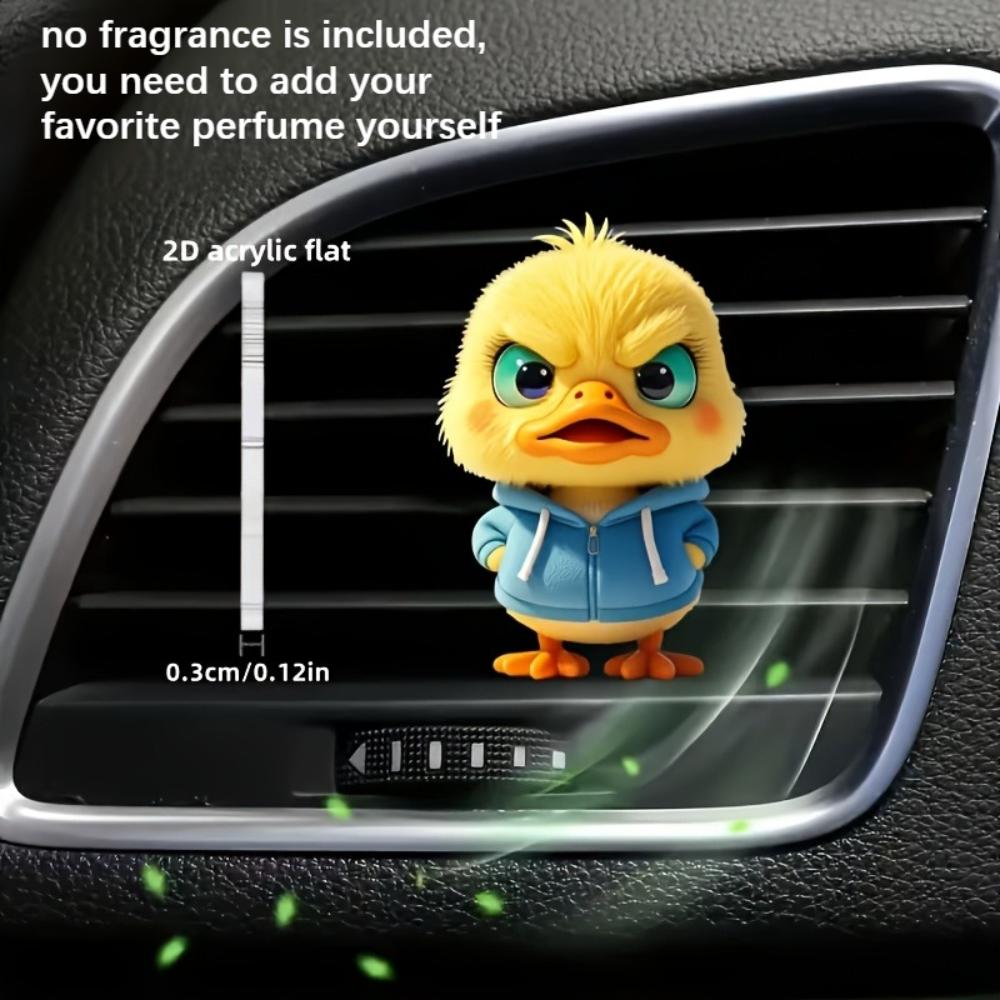 2D flat duck car vent clip decorative diffuser (fragrance not included), car interior decoration, aromatherapy clip, ideal for holiday gifts