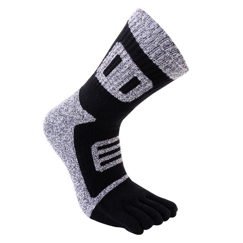 10 Pairs: Men's Five-Toe Cotton Socks - Autumn/Winter, Thick Warm Terry, Breathable, Towel Bottom, Split-Toe Design with Free Shipping.