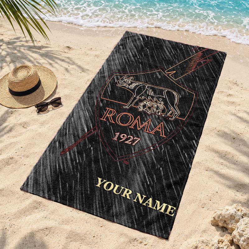 A.S Roma Custom Name Beach Towels Also Serve As Bath Towels Summer Essential a Musthave for the Outdoors the Beach and the Pool