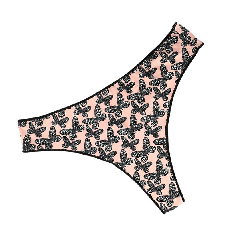 Gemusterte Dreieckshose Atmungsaktiver Erotischer Slip Hüfttief T-String Damen Sexy Strings Slip für Mädchen Bikinis Brazilianas Hüftslips Schlaf Retros