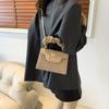 Street Style Pu Small Square Bag With Top Flap For Daily Use