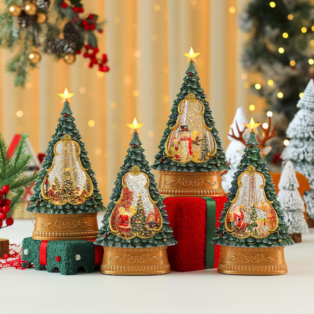 Ornament Christmas Tree With Lights Music And Snow Effect Holiday Decor Gift