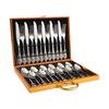Vintage Embossed Stainless Steel Cutlery Set: European Knife, Fork, Spoon, and Bistro Steak Knife