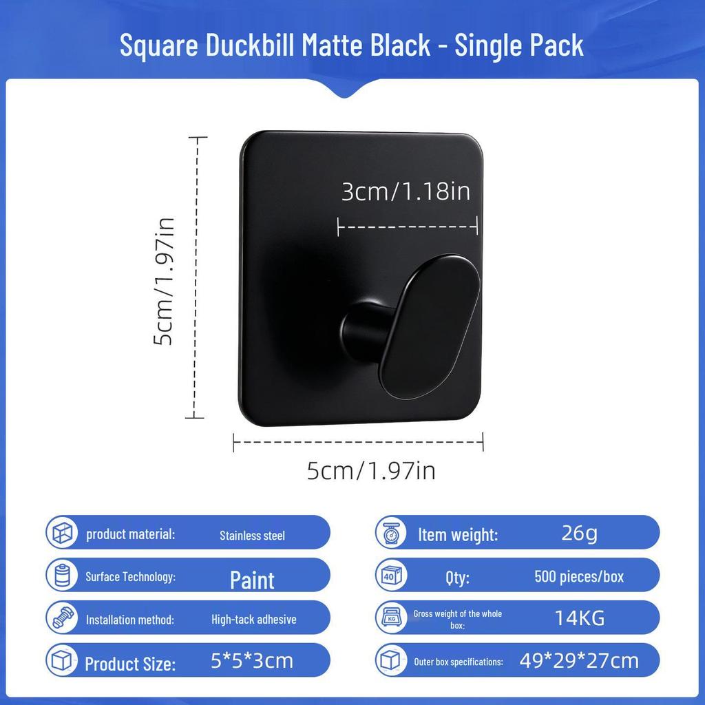 Punch-Free Strong Adhesive 304 Stainless Steel Wall Hook
