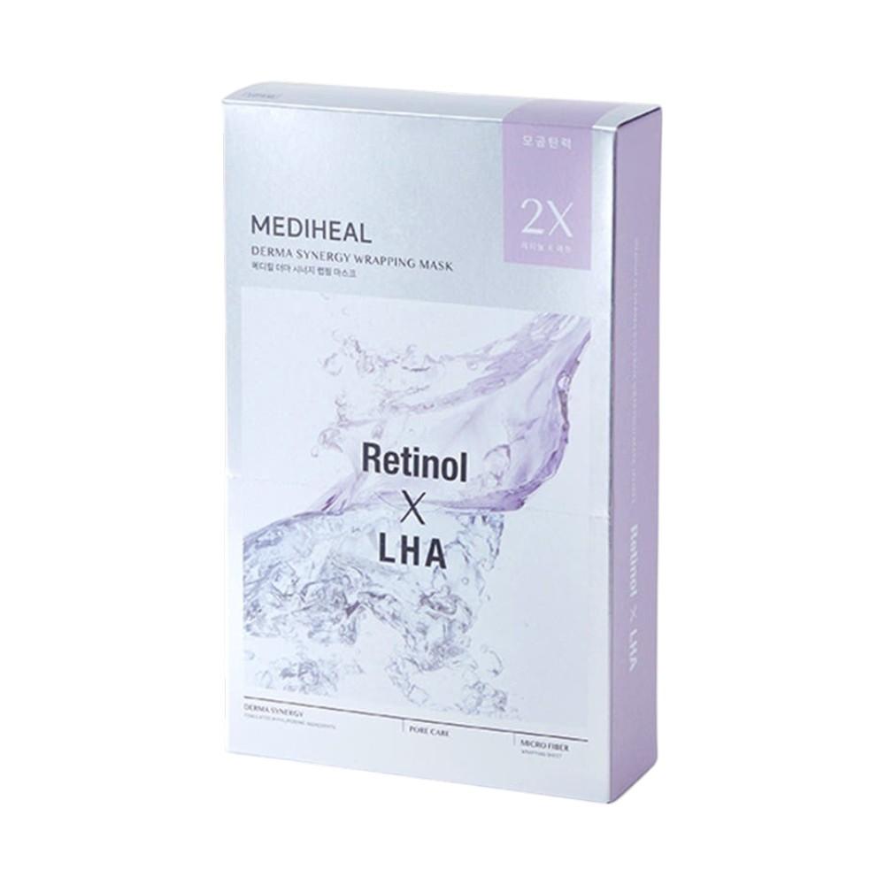 MEDIHEAL Derma Synergy Wrapping Mask Pore Elasticity Retinol X LHA 10-Pack Set Tightening Sheet Masks 250ml