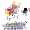 Adorable Children's Mini Metal Shopping Trolley And Colorful Basket Role Play Toy Set For Imaginative Play