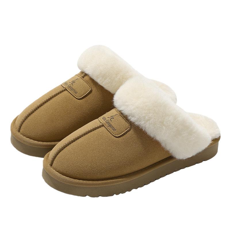 Korean Version of Cotton Towers Autumn and Winter Baotou New Home Fashion Soft Bottom Wear-resistant Plush Warm Cotton Slippers