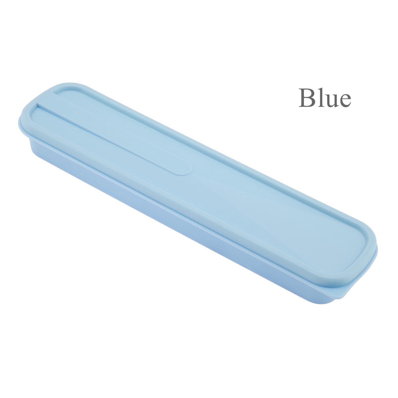 

4-цветный переносной ящик для хранения столовых приборов, дорожный ящик для столовых приборов, внутренняя длина 22,2 мм синий