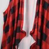 Womens Plaid Open Front Cardigan Sleeveless Pockets Drape Lightweight Vest Coat