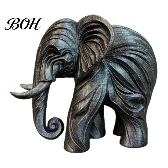 One-piece Molded Elephant 3D Printed Figurine, One-Piece Molding, Cute Simulated Industrial Style Art Model, Desktop Ornament for Home, Bookshelf
