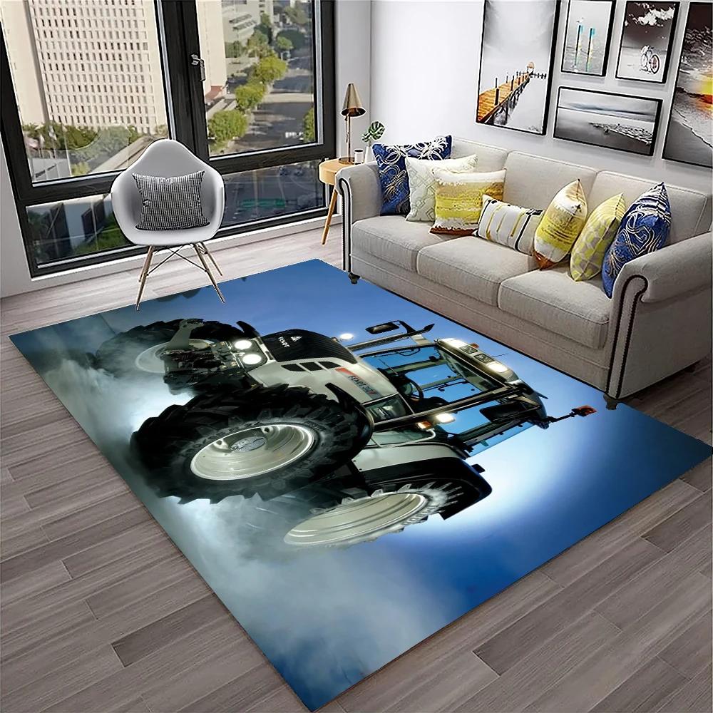 3D Retro Auto Traktor LKW Serie Teppich für Zuhause Wohnzimmer Schlafzimmer Sofa Fußmatte Dekor, Kinderzimmer Teppich Rutschfeste Bodenmatte