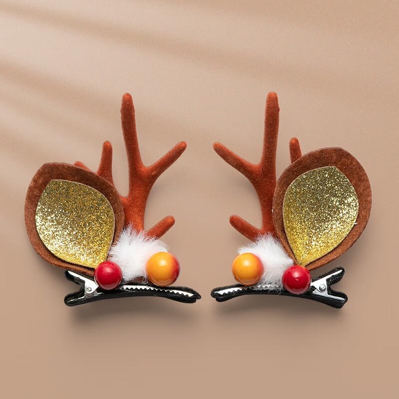 Christmas Reindeer Antler Hair Clip Set
