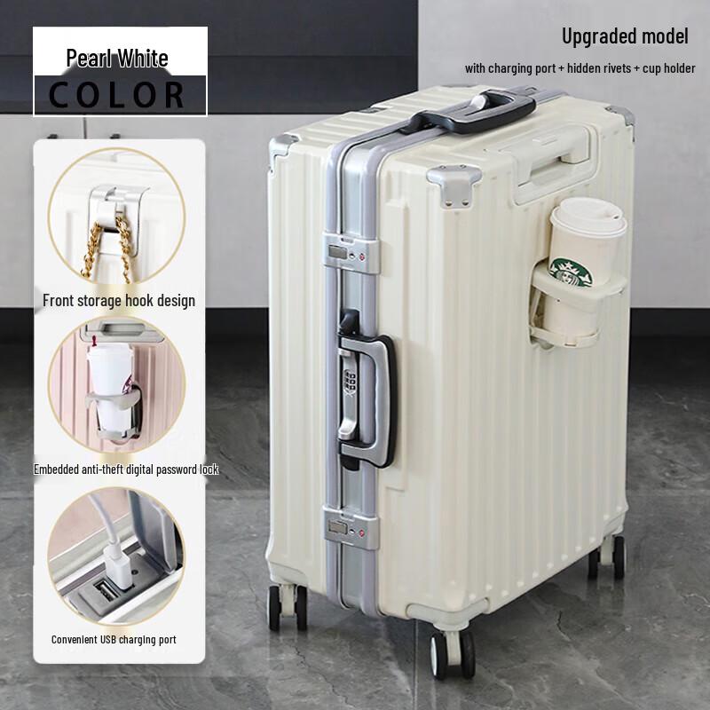 OLOEY Aluminum Frame PC Hardshell Luggage 28 inch