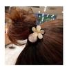 Koreanische Mode Blume Katzenauge Stein Doppelfaden Haarseil PerlenHaargummi Damen Pferdeschwanz Dutt Tägliche Haaraccessoires