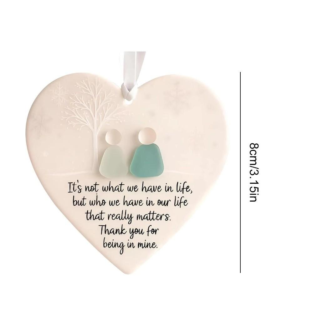 Heart-Shaped Sea Glass Friendship Decor Timeless Craft Christmas Tree Hanging Ornaments Handmade