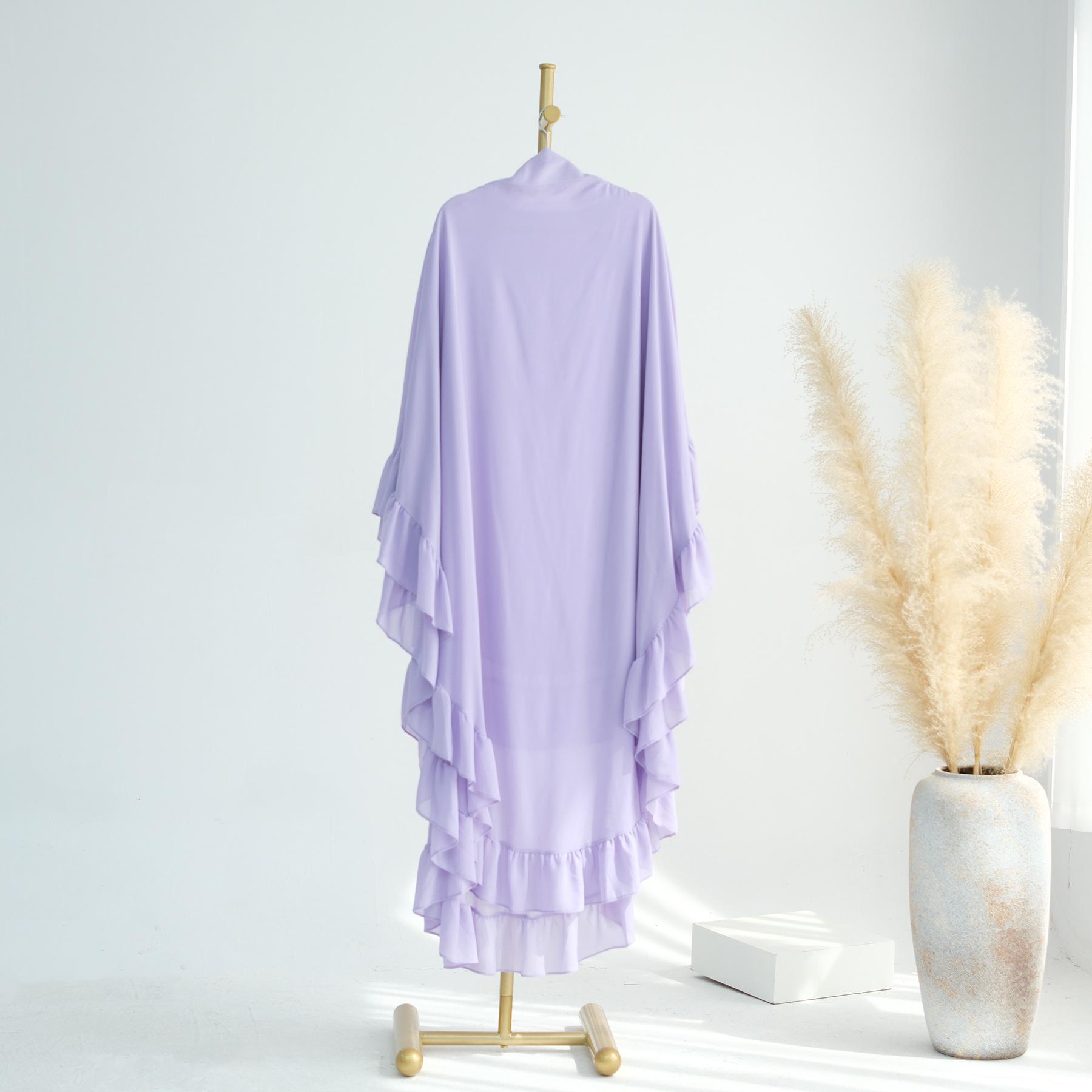 

2024 Лория Двухслойный Волан Большой Свинг Однотонный Платок HJ926 One Size светло-фиолетовый