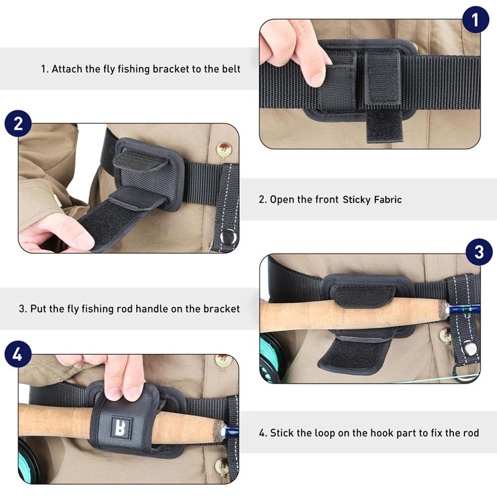 Flying Fishing Rod Storage Holder Rod Stand Belt Thickened Anti-Drop Fishing Rod Fasten Holder Loop Strap Fixed For Molle System