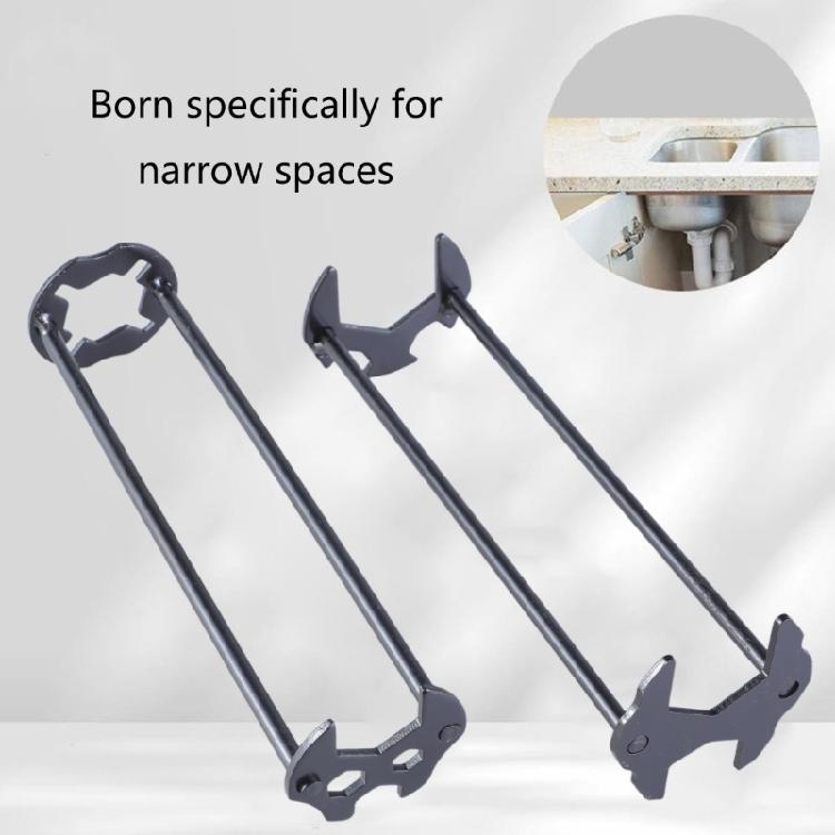 2Pcs Basin Wrench Sink Wrench Set Under Sink Plumbers Wrench Multifunctional