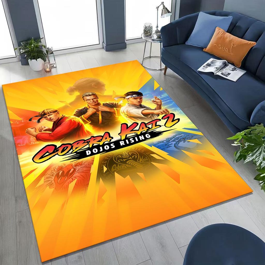 3D Cobra Kai Karate Daniel LaRusso Johnny Art Rug for Bedroom Living Room Sofa Home Doormat Decor, Large Kids Non-slip Floor Mat