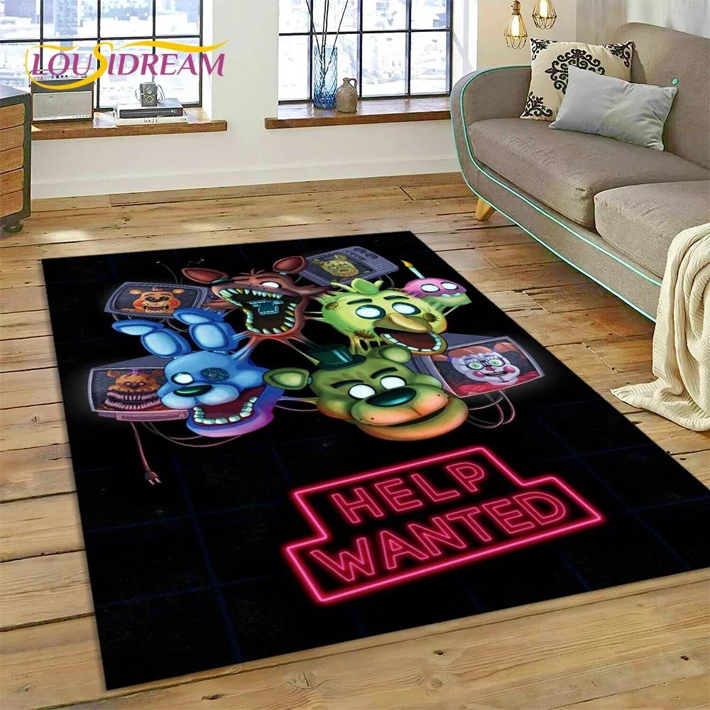 3D Hororová hra FNAF-F Freddy Koberec pro Obývací pokoj Ložnici Domácí Dekorace na Pohovku, Koberec do Dětského Herního Koutku Protiskluzová Podložka Dárek