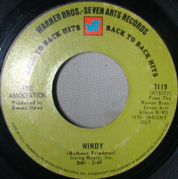 

7inch Record ASSOCIATION - Windy 7119 Warner Bros. - 1968 US Rock Used