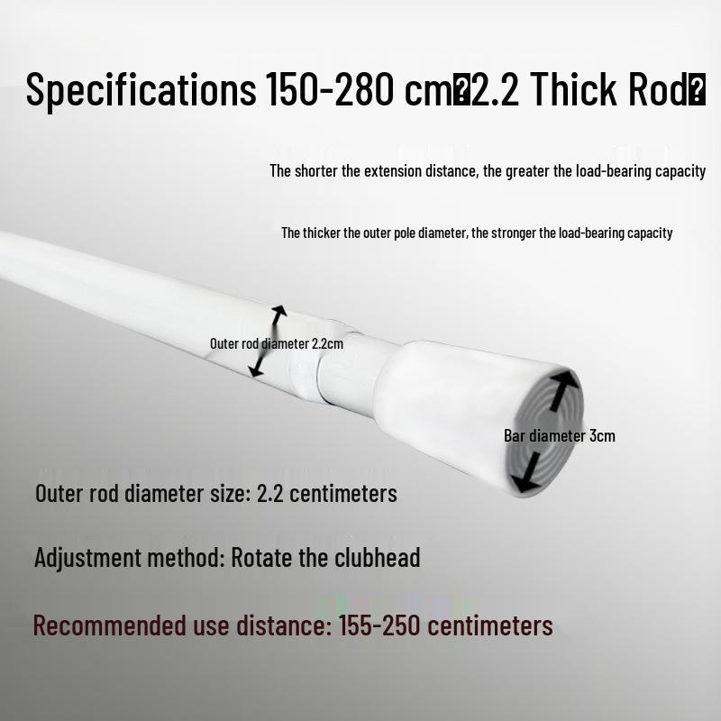 Stanzfreie Teleskop-Vorhangstange für Türen, Küchen, Kleiderschränke, Duschen und zum Wäschetrocknen