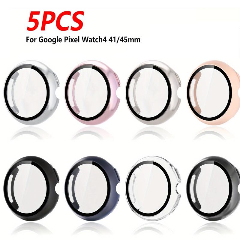 5pcs Screen Protector Shell for Google Pixel Watch4 41mm 45mm, Full Shell PC Cover Case Anti-Scratch