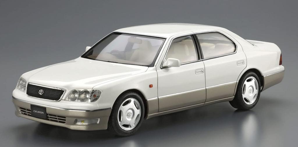 Aoshima Bunka Kyozai Maßstab The Model Car Serie 21 Toyota UCF21 Celsior C-Spezifikation 1998 Plastikmodell 1/24 Nr.