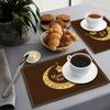 4/6pcs Ramadan Linen Placemats - Lantern & Moon Woven Table Mats for Kitchen, Dining & Celebration Decor, Hand Wash
