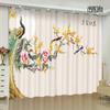 Custom Chinese Style Curtain Peony Flower Bird Print Classical Living Room Bedroom Space Study Room Full-height Window Opening