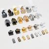 200pcs Cove Clasps Cord End Caps 4/5/6mm Width String Ribbon Leather Rope Clip Tip Fold Crimp Connectors DIY Jewelry Findings