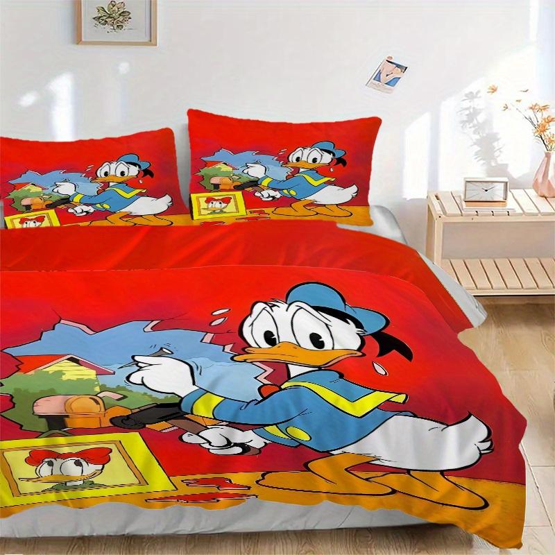 

3pcs Cartoon Donald Duck Disney Quilt Cover Set - Soft and Cozy Bedroom, Guest Room and Dorm Decorative Bedding 3-Piece Set 1 Quilt Cover + 2 Pil 135x200cm