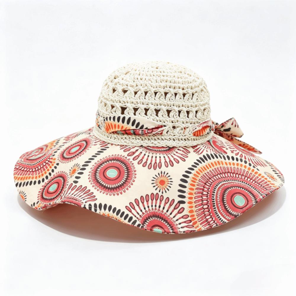 Foldable Large Brim Straw Hat Large Brim Sunshade Hat Ethnic Style Beach Hat Beach