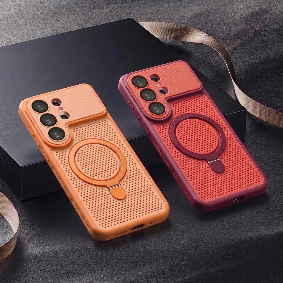 New Heat Dissipation Kickstand Magnetic Phone Case for Samsung Galaxy S26 S24 S25 Ultra Magsafe Stand Shockproof Protector Cover